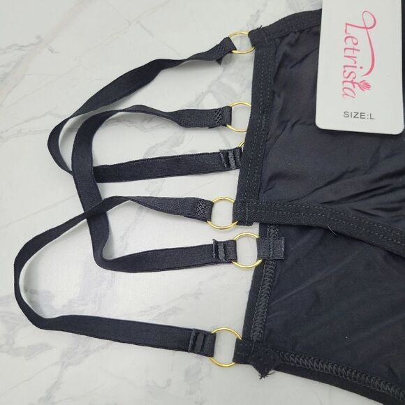 2/$20 Brand New Sexy Black 3 Stings  Underwear Panties Size: Large - Picture 2 of 7